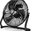 Golvfläkt 50 cm 120 W 7270 m³/h Metall Aluminiumblad 3 Hastigheter Svart
