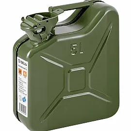 Bensindunk 5L Metall Reservdunk med Bajonettlås Röd eller Grön, Gelg
