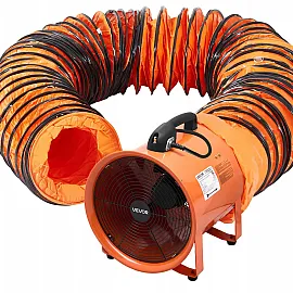 Byggfläkt Ventilationsfläkt 450 mm 592 W 8792 m³/h med 10 m Slang 2 Hastigheter IP44, Vevor