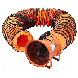 Byggfläkt Ventilationsfläkt 450 mm 592 W 8792 m³/h med 10 m Slang 2 Hastigheter IP44, Vevor