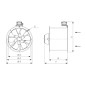 Kanalfläkt Diagonal 400mm 6890 m³/h 300 Pa IE3-Motor IP55, Harmann