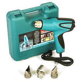 Varmluftspistol 1600W, komplett kit med väska och tillbehör, MAKITA HG5012K