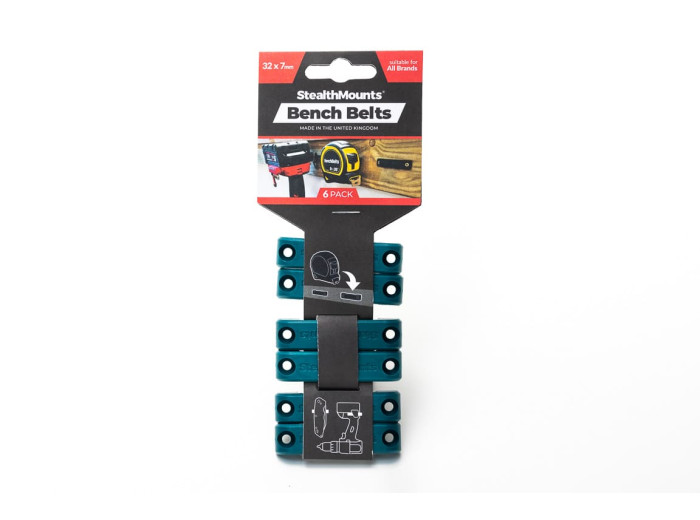StealthMounts Bench Belt universal holder 6 pack in black ABS