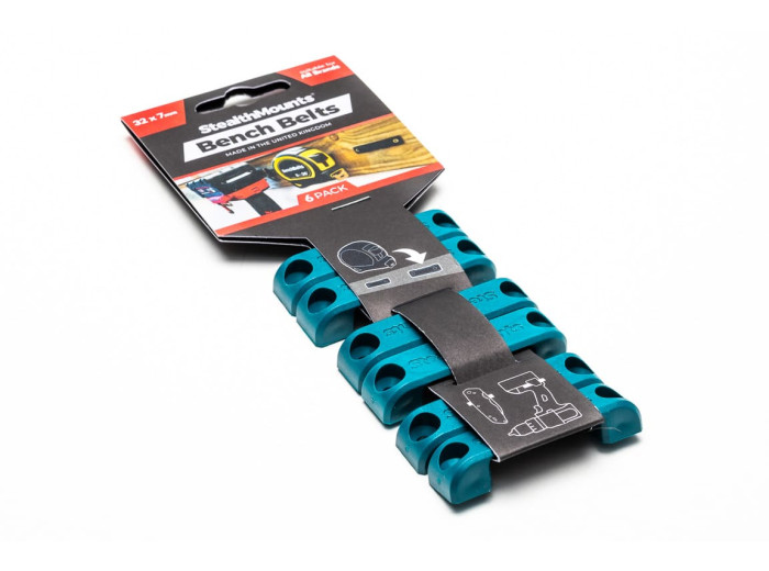 StealthMounts Bench Belt universal holder 6 pack in black ABS