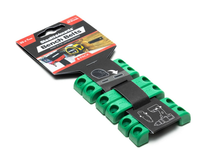 StealthMounts Bench Belt universal holder 6 pack in black ABS