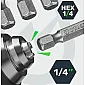Hylsadaptersats 1/4" sexkant, 7-pack