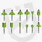 Router bit set 6 mm shank, 12 pieces