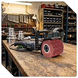 Abrasive Fibre Roller P60 for Satin Finishing Machine 120x100x19 mm, 2-Pack, Wuber Tools