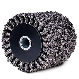 Steel Wire Brush Roller for Satin Finishing Machine 120x100x19 mm, Heavy Duty, Wuber Tools