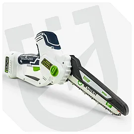 Mini Chainsaw 20 V 8" (20 cm) 9.5 m/s Brushless, Battery and Charger Not Included, Wuber Tools