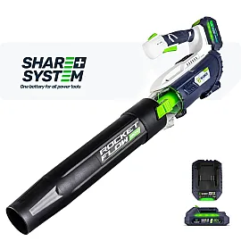 Cordless Leaf Blower 20 V, 4.0 Ah, 137 km/h, Turbo Mode, Share+ System, Wuber Tools