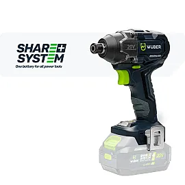 Slagskruvdragare 1/4" 20 V, 200 Nm, 3200 slag/min, utan batteri och laddare, Wuber Tools