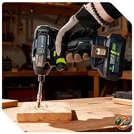 Slagskruvdragare 1/4" 20 V, 200 Nm, 3200 slag/min, utan batteri och laddare, Wuber Tools