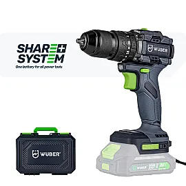 Slagborrskruvdragare 20 V, 50 Nm, Kolborstfri, 13 mm Chuck, Utan Batteri, Wuber Tools