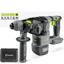 SDS-plus Rotary Hammer 20 V 2.8 J, Solo without Battery and Charger, Wuber Tools