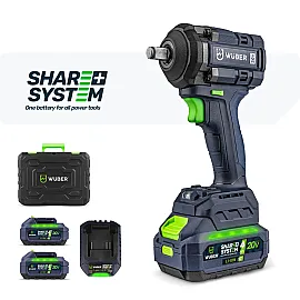 Mutterdragare 1/2" 600 Nm 20 V, 2 x 4,0 Ah Batterier och Laddare, Wuber Tools
