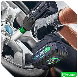 Mutterdragare 20 V, 1000 Nm, 1/2", Borstlös, 4,0 Ah Batteri och Laddare, Wuber Tools