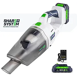Cordless Handheld Vacuum Cleaner 20 V, 2.0 Ah Battery and Charger, 120 W, Wuber Tools
