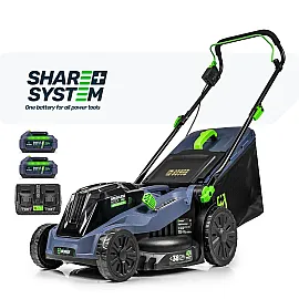 Brushless Lawn Mower 38 cm 40 V, 2x6.0 Ah Batteries and Charger, Wuber Tools