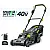 Cordless Lawn Mower 38 cm 40 V Brushless, 4.0 Ah Battery and Charger, Share+ System, Wuber Tools