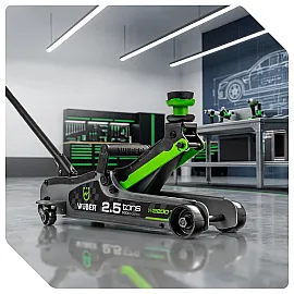 Low-Profile Garage Jack 2500 kg, 80-360 mm, Safety Valve, Wuber Tools
