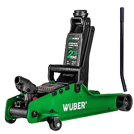 Low-Profile Garage Jack 2.5 t, 80–375 mm, Rubber Pad, Carry Case, Wuber Tools