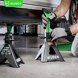 Axle Stands 3 t, 280–425 mm, 2 pcs, with Locking Pin and Rubber Pads, Wuber Tools