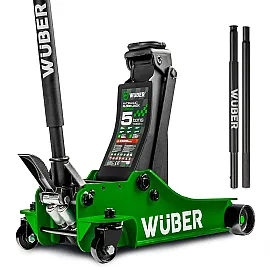 Low-Profile Garage Jack 5000 kg, 112-505 mm, Twin Piston, Foot Pedal, Wuber Tools