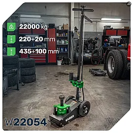Hydropneumatisk Domkraft 22 t, 220–535 mm, Tryckluftsdriven, Wuber Tools