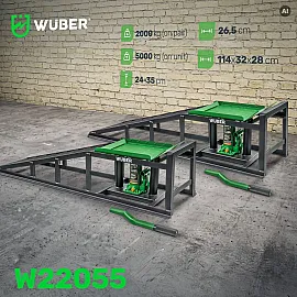 Bilramper med Hydrauliska Domkrafter 5 t, 2 st, Wuber Tools