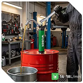 Oljepump Manuell med Kolv, Sugrör 45–90 cm, 16–18 l/min, Wuber Tools