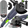 Angle Grinder 1200 W 125 mm with Variable Speed 3000–12000 rpm, M14, incl. 10 Cutting Discs, Wuber