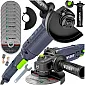 Angle Grinder 1200 W 125 mm, Variable Speed + 10 Discs