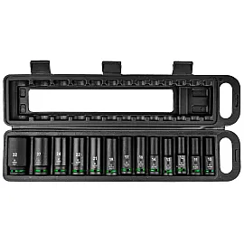 Slaghylssats 1/2" Sexkant Långa Hylsor 10-32 mm, 13 Delar, Wuber Tools