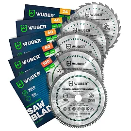 Cirkelsågklinga Hårdmetall för Trä 250x30 mm, 60 Tänder, 2-pack, Wuber Tools