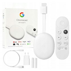 Google Chromecast (4e gen) med Google TV 4K, med fjärr och röststyrning