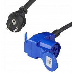 Adapter kabel 40cm CEE till 230V, 3x1,5mm², camping