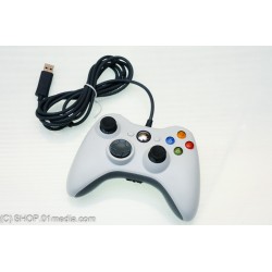 Xbox 360 Handkontroll med kabel, vit