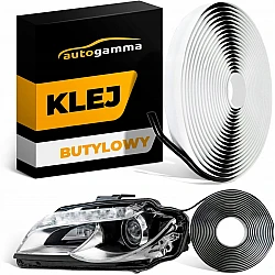 Butyllim 2st 6 m x 7 mm, svart för strålkastare, tätning