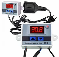 Termostat Frostvakt Digital Plug-in 230V 1500W -55°C till 110°C Värme/Kyla TES-230V, Adelid