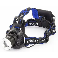 Headlamp LED 600lm 300m Range Zoom 3 Modes Water-Resistant Aluminium 90° Angle (for 4 x AA batteries), Esperanza