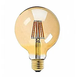 Vintage glödlampor LED E27 G95 kula 6W 560lm, 2500K varmt gulaktigt ljus, 4st