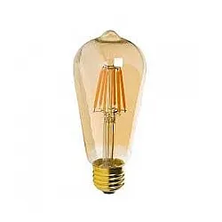 Vintage glödlampor LED E27 ST64 Edison 6W 540lm, 2500K varmt gulaktigt ljus, 4st