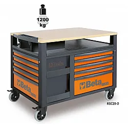 Tool Cart 10 Drawers Wooden Surface 1200 kg Capacity, BETA Tools