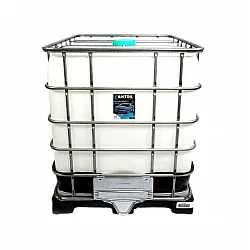 Spolarvätska 1000 l sommar, IBC tank med kran, i stålbur, Camtril