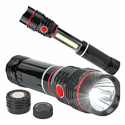 Ficklampa LED COB med magnet 80 LM, batteri, dubbla LED, hopfällbar