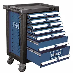 Tool trolley with tools, 7 drawers, max. load 450 kg, Scheppach
