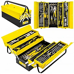 Verktygslåda av metall med 87 verktyg, 5 delad, WMC Tools