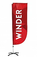 Reklamflaggor, beachflagga med mast och tryck på 220 x 70 cm