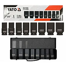Deep Impact Socket set 8 pcs 3/4 , 22-41 mm, Crv-Mo, Proline